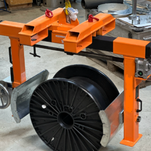 Rundmaterialwendegreifer, Tragfähigkeit 400 kg, selbsthemmend mit Getriebe